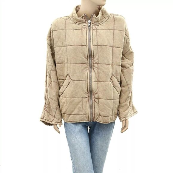 Free People Dolman Quilted Knit Jacket Top Oversized Zip-up Slouchy XL 276736 - Picture 6 of 11